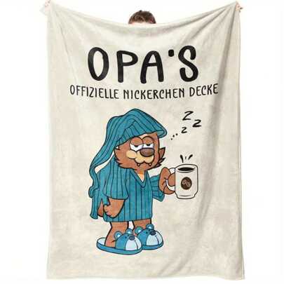 GEL HUT MUN Vintage Opa 官方午睡毯 - 四季柔软法兰绒羊毛毯，可机洗，舒适针织数码印花，涤纶，祖父礼物，舒适的电视沙发盖毯，秋季毯子，毛绒毯子，床上用品，沙发套，柔软毯子，定制，感恩节礼物