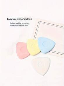 10/20pcs Colorful Triangular Erasable Chalk Set, Specialized Clothing Cutting Tool, Cutting Drawing Powder Accessories Marking - Perfect For Sewing, Embroidery, Makeup, Marking And Colorful Creation - Comes With Durable Plastic Storage Box For Easy Organization - Multicolor - View 4