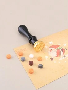 1 Con dấu sơn cháy cực đen, Văn học và nghệ thuật cổ điển Đồ dùng văn phòng tinh tế và phụ kiện học sinh Quà tặng Giáng sinh Quà tặng sinh nhật, Thích hợp để trang trí niêm phong phong bì Con dấu sơn cháy - màu đen - Xem 5