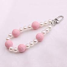 亚克力串珠手机吊饰/挂绳，彩色珍珠手机壳手柄，适合女孩的瓶子/包包吊坠 - 彩色 - 查看 5