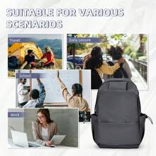 Travel Backpack Women's Casual High-Capacity Backpack Men's Business Notebook Backpack, 15.6-Inch Computer Work Backpack, Stylish Multi-Functional Multi-Layered Portable Cabin Bag 40 X 20 X 25, Outdoor Travel College Students Junior High School Students Schoolbag, Suitable For Work Trips To School Outdoor Trips Use Gifts For Boys And Girls - Grey - View 6