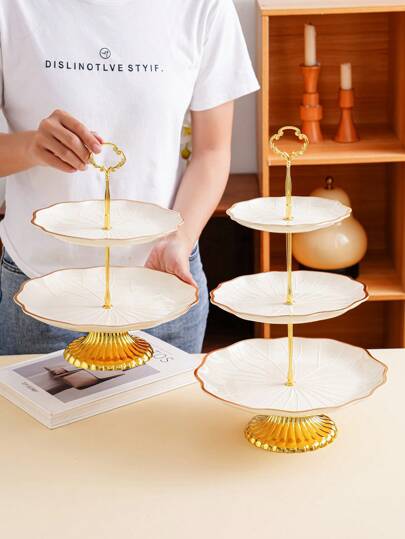 1 Stück mehrstöckiges Serviettengestell, Kuchen- & Dessertständer, Präsentationsteller, dekorativer Tablett, Feiertags- & Feiertagstablett, Hochzeitspartytablett
