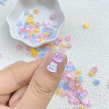 20/50/100 Pcs Mixed Random Cute Mini Colorful Rabbit Series Resin Craft DIY Jewelry Making, 3D Charms, Nail Art Decorations, Suitable For Women/Girls, Easter