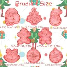 8pcs/Set Christmas Cookie Mold Cartoon Gingerbread Man Snowflake Tree, Sugar Flipping Cake Baking Tool Christmas Christmas Decor Christmas Decorations Christmas Gifts Christmas Decorations Christmas Decor Christmas Gifts Christmas Party Supplies - Multicolor - View 2
