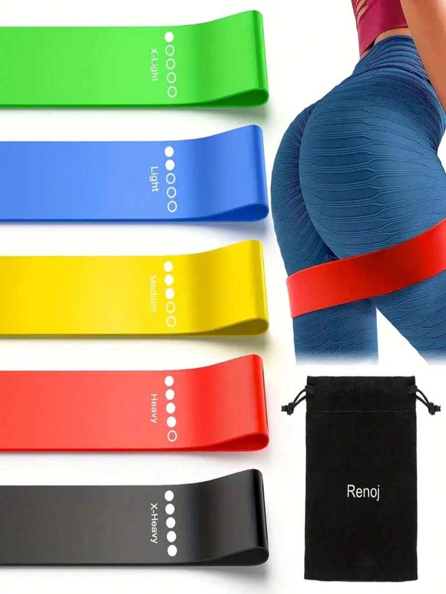 5 Dây kháng lực, Dây tập thể dục cho nam và nữ Dây co giãn cho mông, Dây Flexband Pilates - Nhiều màu - Xem 1