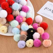 10/30 件蓬松绒球吊坠套装，涤纶仿兔毛球饰物，非常适合 DIY 耳环、手镯、珠宝工艺品，是万圣节和圣诞节的绝佳礼物 - 彩色 - 查看 3