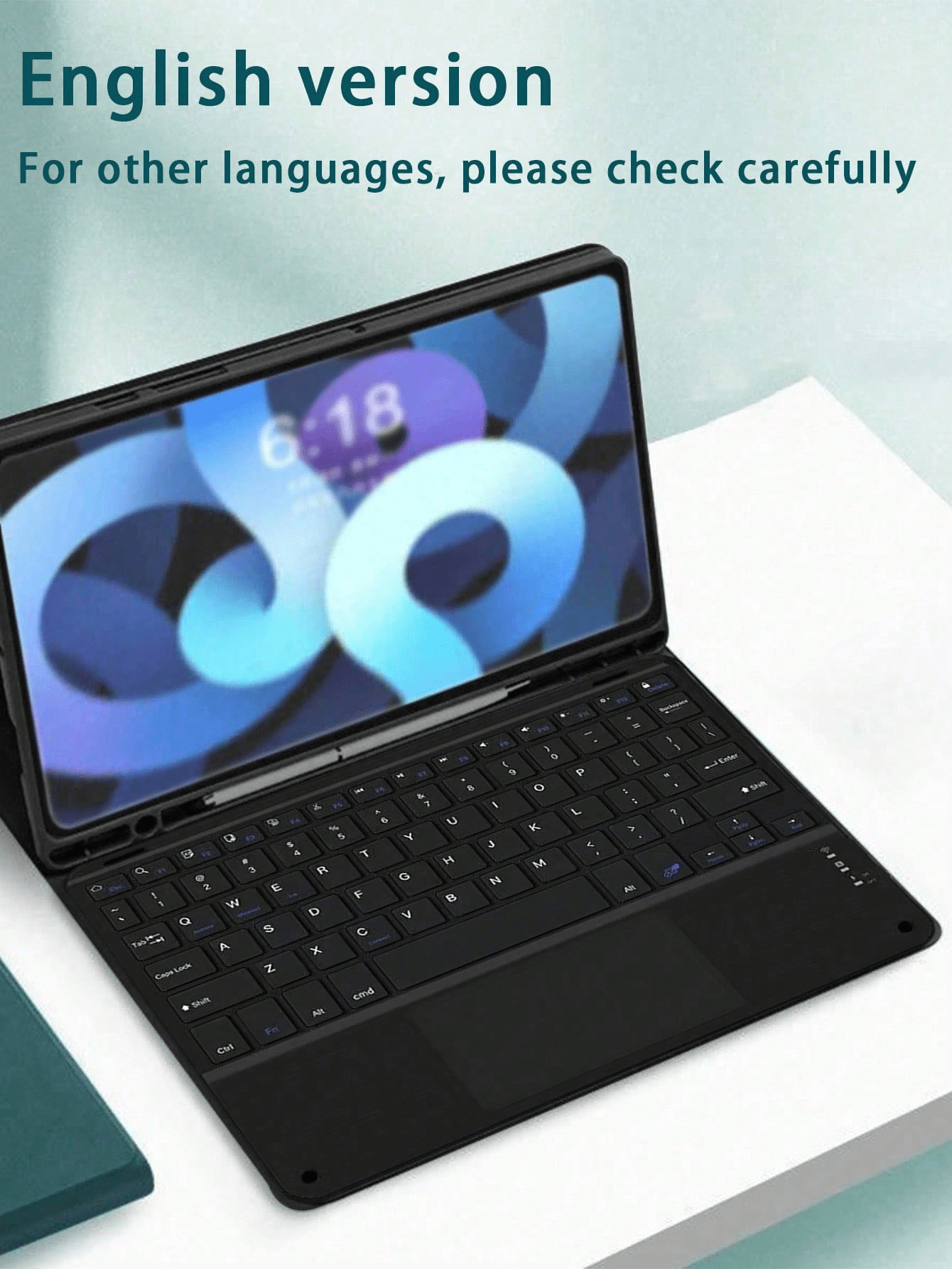 Wireless Keyboard With Rechargeable Touchpad, Mini Keyboard Compatible