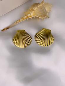 Gold And Silver Statement Earrings Women's Spiral Swirl Thick Vintage Studs Fashion Jewelry