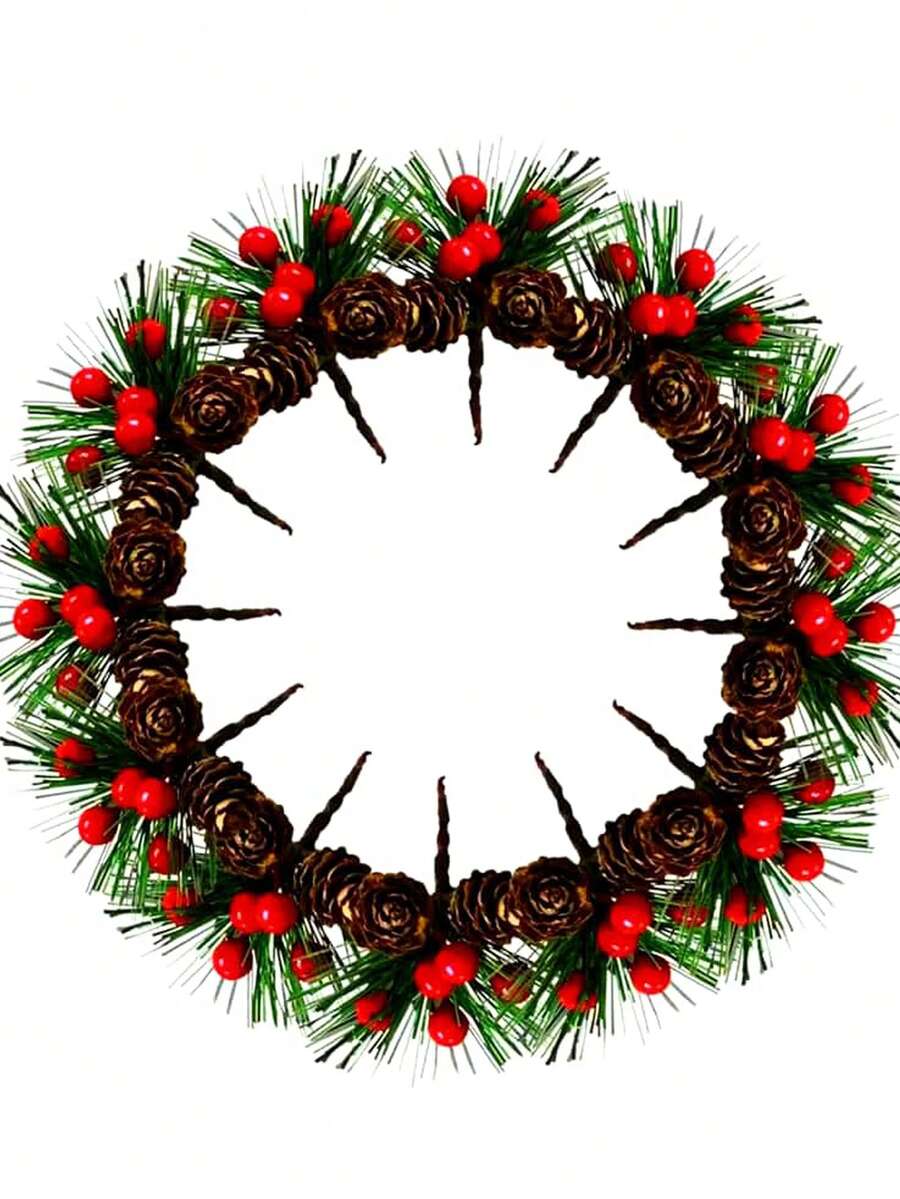 1/6pcs Christmas Mini Artificial Pine Needle Berry Plant Fake Branches