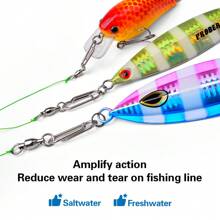 10 Stück/Los Fischwirbel Hochgeschwindigkeits-Doppeldrehwirbel flexible Drehung Edelstahl Wirbel Angelzubehör Schwarz/Silber