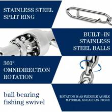 10 Stück/Los Fischwirbel Hochgeschwindigkeits-Doppeldrehwirbel flexible Drehung Edelstahl Wirbel Angelzubehör Schwarz/Silber