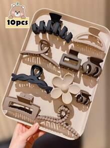 10pcs Multi-Color Vintage Hair Clips, Great Gift For Girls - Travel Essential