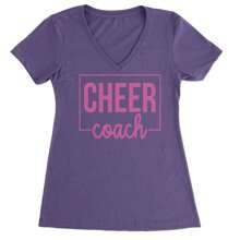 Cheer  Cheerleader Ladies V-Neck T-Shirt - Heather grey - View 4