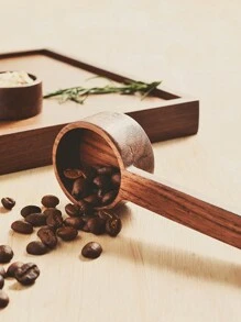 1pc/2pcs Walnut Wood Coffee Measuring Scoop, Wooden Measurement Spoon For Coffee Grounds, Milk Powder, Precise Quantity Spoon Back To School - Multicolor - View 6