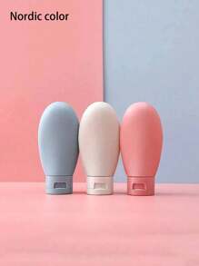 Bộ 3 chai silicon có thể nạp lại để đựng kem/chất lỏng, có ống bóp, chai rỗng di động để đựng dầu gội/sữa tắm, hộp đựng đồ vệ sinh cá nhân khi đi du lịch có nhãn, thích hợp cho phòng tắm tại nhà, trường học, đám cưới, quà tặng sinh nhật và làm quà tặng Giáng sinh cho bạn bè, bạn gái, cha mẹ. - Nhiều màu - Xem 12