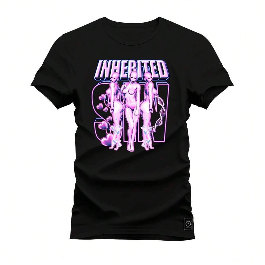 Nexstar T-Shirt Unisex Printed Cotton Inerted Shirt - 黑色 - 查看 1