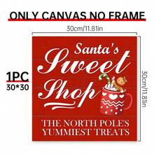 1 件“圣诞老人的糖果店”复古木制标牌，质朴，适合家庭、厨房、办公室和咖啡厅装饰 | 完美的圣诞礼物、圣诞装饰、帆布墙艺术、感恩节圣诞礼物 - 彩色 - 查看 13
