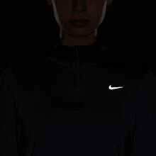 Women's Solid With Small Logo Round Neck Running Long Sleeve T-Shirt, Black, FB4317-010 - Black - View 7