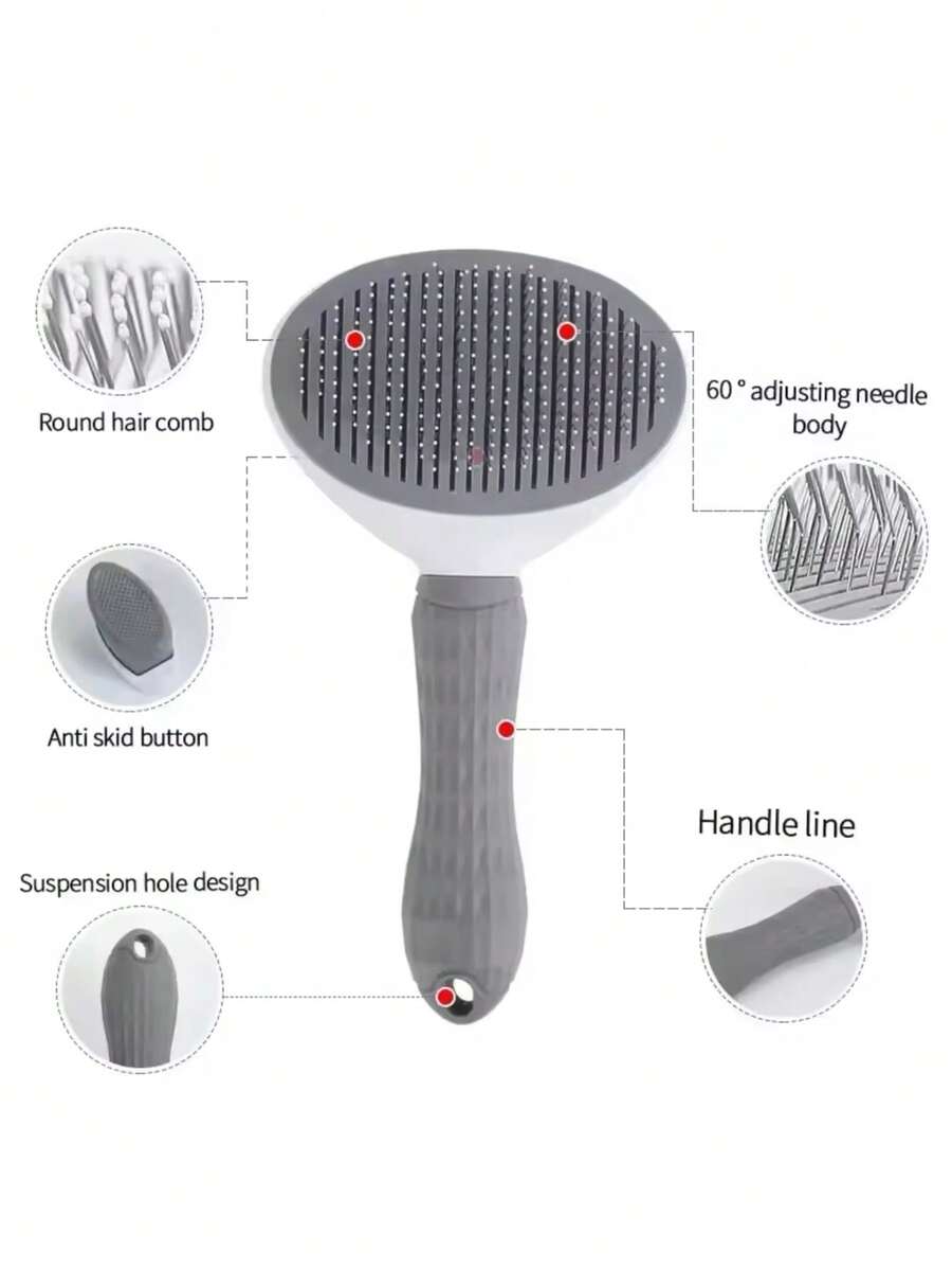 1pc OneClick Pet Fur Remover Brush, SelfCleaning Dog & Cat Grooming