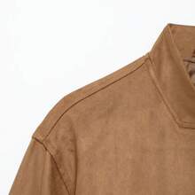 Women's Casual Everyday Retro Bomber Jacket, Autumn - Brown - View 11