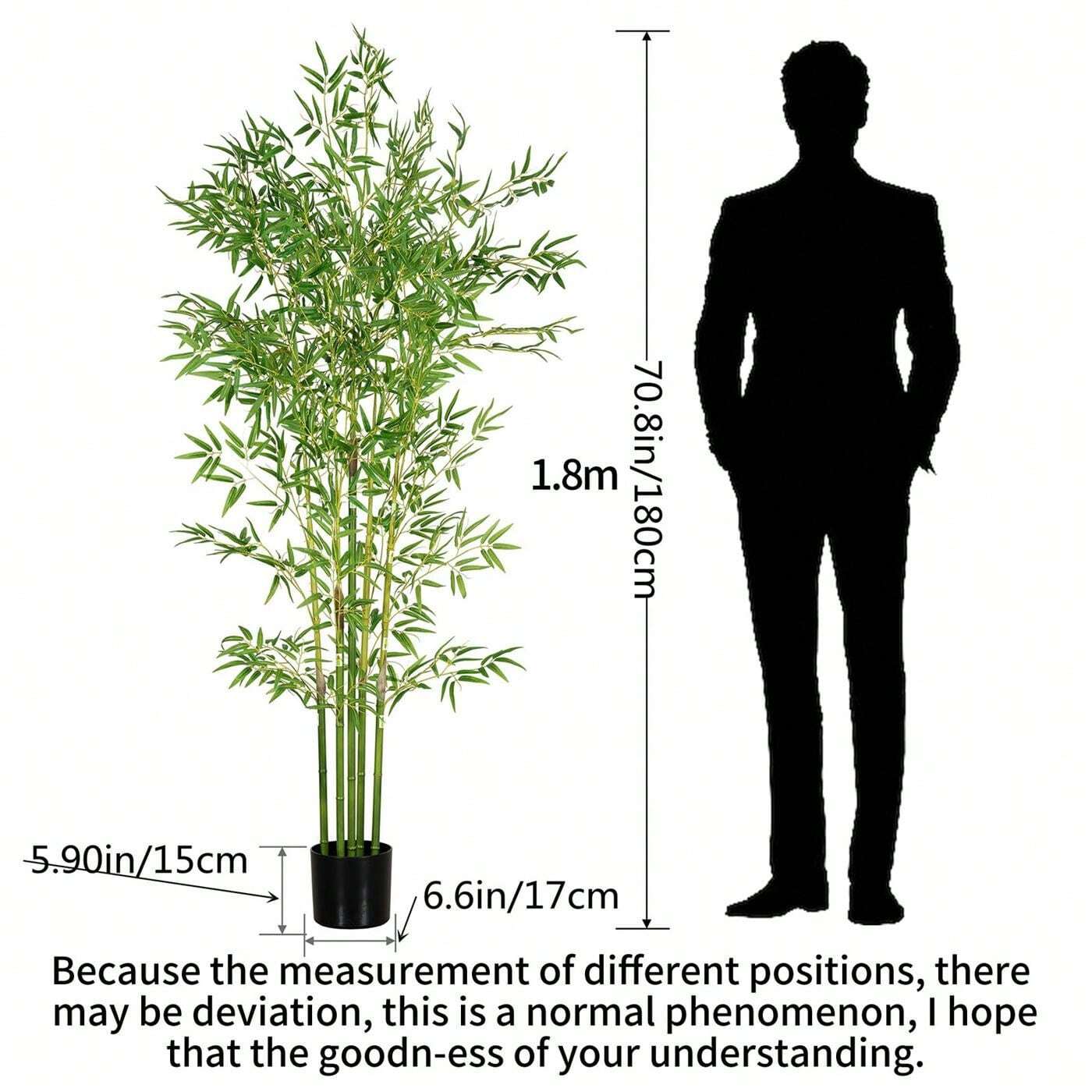 Simulation Bamboo Potted Plants Plastic Poles Removable Artificial