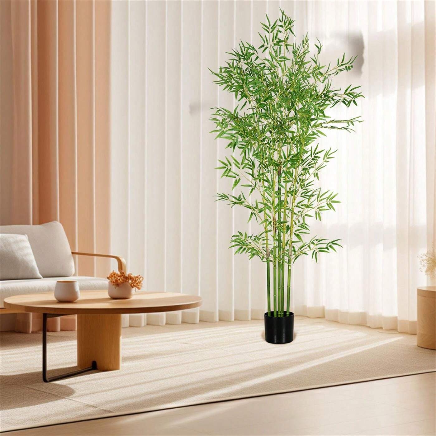 Simulation Bamboo Potted Plants Plastic Poles Removable Artificial