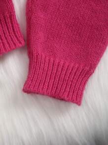 Baby Girl Flower Pattern Loose Knit Romper