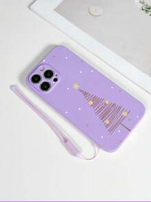 1 Ốp điện thoại chống sốc TPU màu tím thiết kế cây thông Noel tối giản và 1 Dây đeo cổ tay bằng silicon màu tím, tương thích với Iphone/Android/OPPO/Galaxy A51 4G/Galaxy/Redmi - Nhiều màu - Xem 2