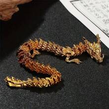 National Style 3D Dragon Model Ornament - Dragon Lifting Head Brings Good Luck, Golden Dragon, Silver Dragon Decor - Collectible, Memorial, Birthday, Christmas, Holiday Gift, Ornamental Model,Dragon,Dragons,3d Dragon - Multicolor - View 11