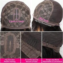 Curly Bob Wig With Bangs Human Hair 180% Density Glueless Short Bob Wigs For Women Upgraded Machine Made Middle Part 2x1 Lace Wig (10inch, Bob With Bangs) - Natural Black - View 6