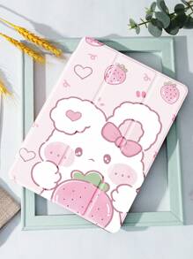 1pc Cute Rabbit Tablet Protective Case, Compatible With Samsung, IPad Etc., Shockproof, With Pencil Slot, Support Sleep/Wake Function - Multicolor - View 2
