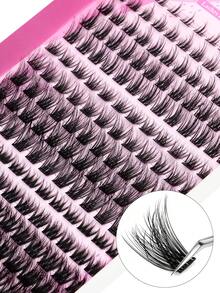 GROINNEYA 15 Hàng 195 Cụm C Curl Lash Clusters Thick Cluster Mi Extensions Fluffy Wispy Mi Riêng Lẻ Hỗn Hợp DIY Mi Extension Makeup (04) - C - Xem 3