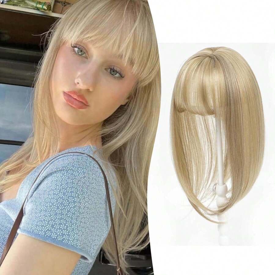 Clip In Fringe French 360°Bangs Hair Fringe In Clip Extensions Hair Extensions Clip In Fringe Bangs Hair Pieces Adding Extra Hair Volume For Women - Natural Beige Balayge - View 1