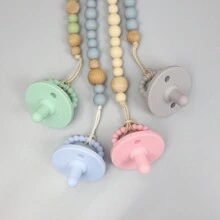 1pc Silicone Baby Pacifier, Multi-Color Available, Suitable For Baby Gripping, Christmas Gift - Multicolor - View 4