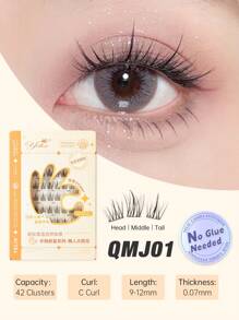 yelix 42 簇 C/J 卷曲无需胶水睫毛延长手工嫁接单根假睫毛自然外观纤细睫毛礼物送给女士和女孩睫毛簇、睫毛簇、单根睫毛、睫毛、假睫毛 - C - 查看 9