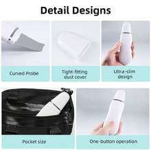 1 件装 350mAh 可充电面部皮肤刮刀，深层清洁污垢和化妆残留物，去除油性黑头，便携式家用美容设备 - 白色 - 查看 6