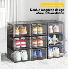6/9/10 Pieces Transparent Thickened Shoe Box, Shoe Storage Box With Magnetic Door, Closet Shoe Box, Sneaker Box, Dustproof And Waterproof, Stacking Shoe Box, Upgraded Sturdy Shoe Box, Multi-Functional Sneaker Organiser﻿
