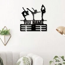 1pc DIY Metal Figure Skating Medal Display Rack, Customizable Name, Used To Display Figure Skating Medals, Ideal Gift For Figure Skating Enthusiasts, Valentine's Day Decor, Multifunctional, Anti-Mold, Decorative, Exquisite, Fashionable, High-Quality, Cute, Modern, Customizable, Unique, Personalized Gift Suitable For Him, Her, Boyfriend, Girlfriend, Dad, Mom, Family, Friends, Son, Daughter, Kids - Black - View 4
