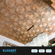 Art3d 12Pcs Drop In Ceiling Tiles 24x24 In Bronze,PVC 3D Wainscoting Panels Glue Up For For Home Decor,Living Room,Bedroom,TV Backdrop,Office,Waterproof,Class A Fire-Rated,Lightweight,48 Sq.Ft - 銅色 - 查看 4