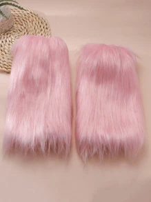 1 Pair Kids/Youth 3-16 Years Old Unisex Y2K Lolita Faux Fur Leg Warmers