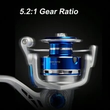 BILLINGS Spinning Fishing Reel,22LB Max Drag With Metal Spool,CNC Fold Rocker Left/Right Interchangeable,5.2:1 Gear Ratio Fishing Reel,Suitable For Freshwater And Saltwater - Blue - View 4