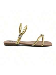 Women's Casual Elegant Modern Flat Sandal - Vàng - Xem 5