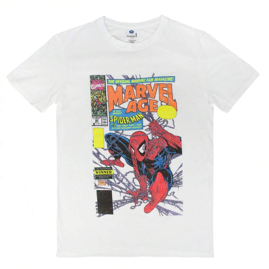 SPIDERMAN Marvel Age Comic Cover T-Shirt - White - View 1