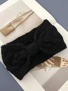 Băng đô đan len cho nữ có miếng giữ ấm tai, khăn quấn đầu đan móc, băng đô đan hình bướm, quà tặng mùa đông ấm áp, phụ kiện tóc - Nhiều màu - Xem 5