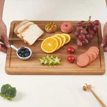 1 Stück Akazie Holz Schneidebrett - Doppelseitig, langanhaltend und Leicht zu Reinigen, Multifunktionales Schneidebrett Geeignet für Käse, Gemüse, Fleisch, Brot, Obst, Nüsse, Steaks, Sushi, für Zuhause, Küche, Restaurant, lebensmittelecht, Leicht zu Reinigen, Verwendbar auch für Camping Outdoor
