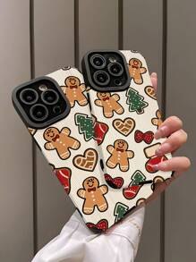 苹果亮片 1 件 PU 皮革圣诞可爱元素图案防摔手机壳兼容 iPhone/手机 - 彩色 - 查看 4
