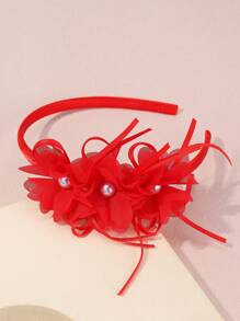 7/1pc Pear Mesh Hairbands Headband With Artificial Flowers, Cocktail, Wedding,Holiday Party Photo Shoot Dress Up Hair Accessories