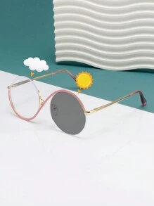 1 chiếc kính thời trang nửa gọng tròn đổi màu dành cho nữ, tròng kính trong suốt có bản lề linh hoạt, hợp thời trang cho du lịch biển/ngoài trời - Nhiều màu - Xem 11