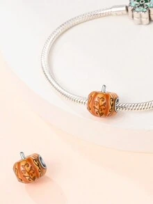 STYFNE 1pc S925 mạ bạc thu hoạch mùa thu hoa hướng dương, bù nhìn, máy ảnh, xe bí ngô, gấu, tai lúa mì, hoa hướng dương, hoa hồng Halloween bí ngô mặt dây chuyền thủ công tự làm, quà tặng nhỏ hàng ngày cho bạn gái hoặc bạn thân - Bạc - Xem 4