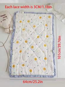 1件婴儿绉棉床垫垫，柔软蓬松绒面床垫，婴儿房柔软床垫，儿童棉质床垫，双面可用，可机洗